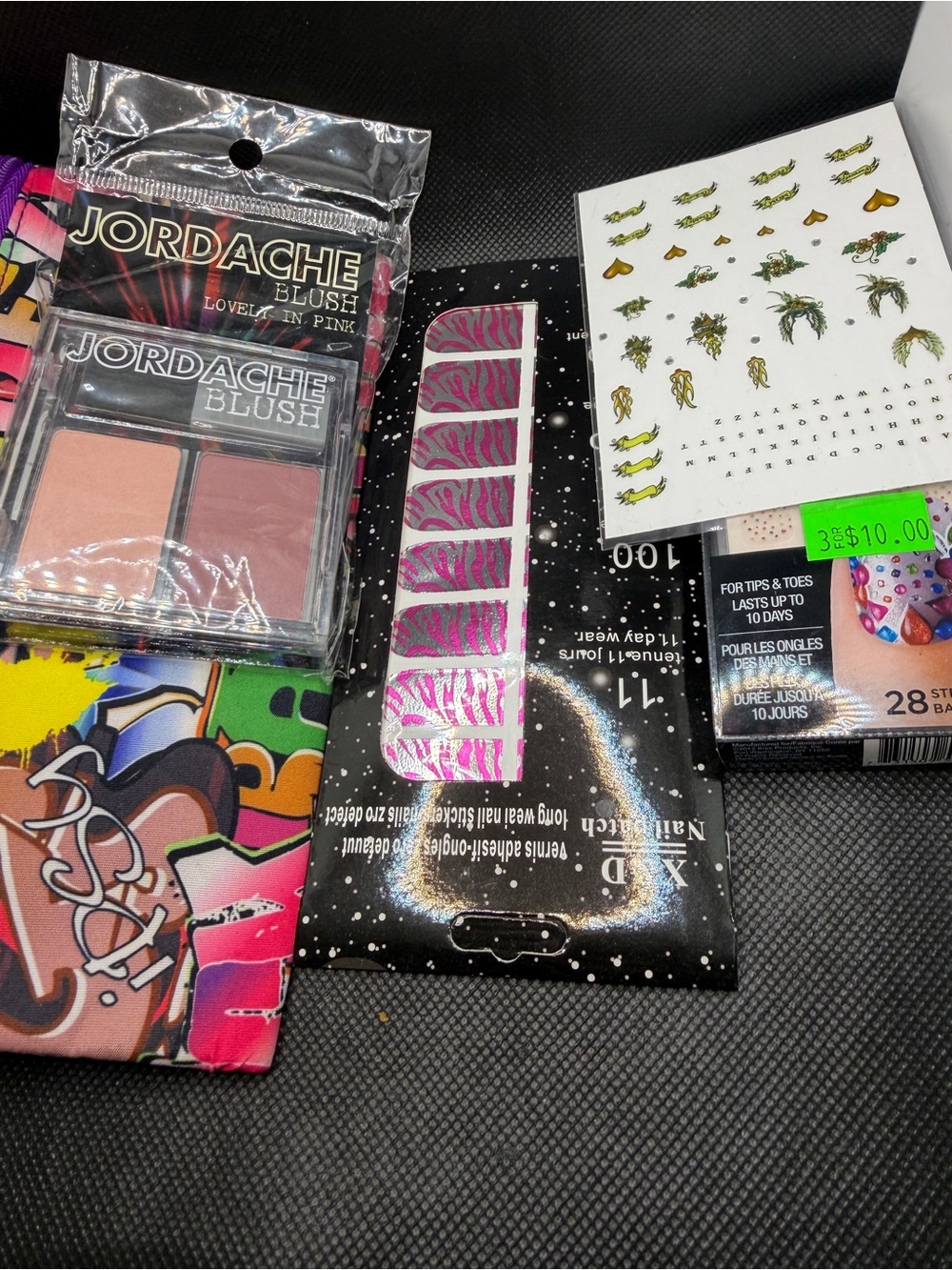 Beauty Lot Jordache Blush Nail Stickers Wraps Ipsy Cosmetic Makeup Bag